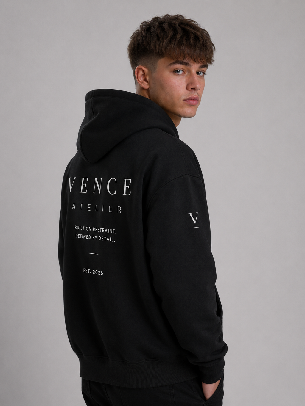 Black zip-up hoodie