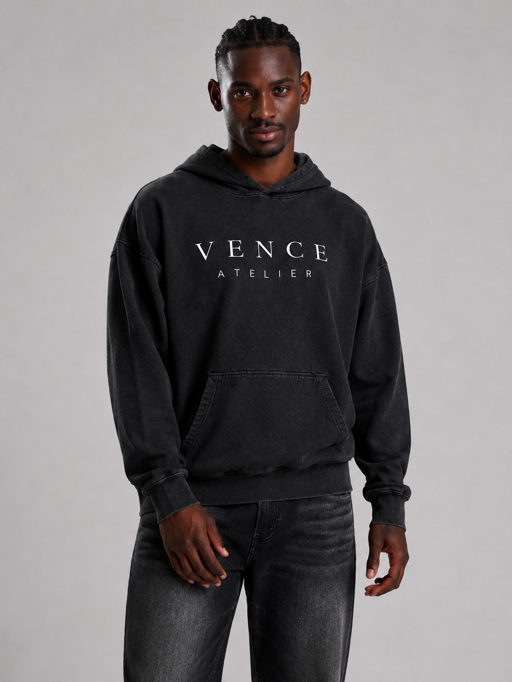 Black washed hoodie