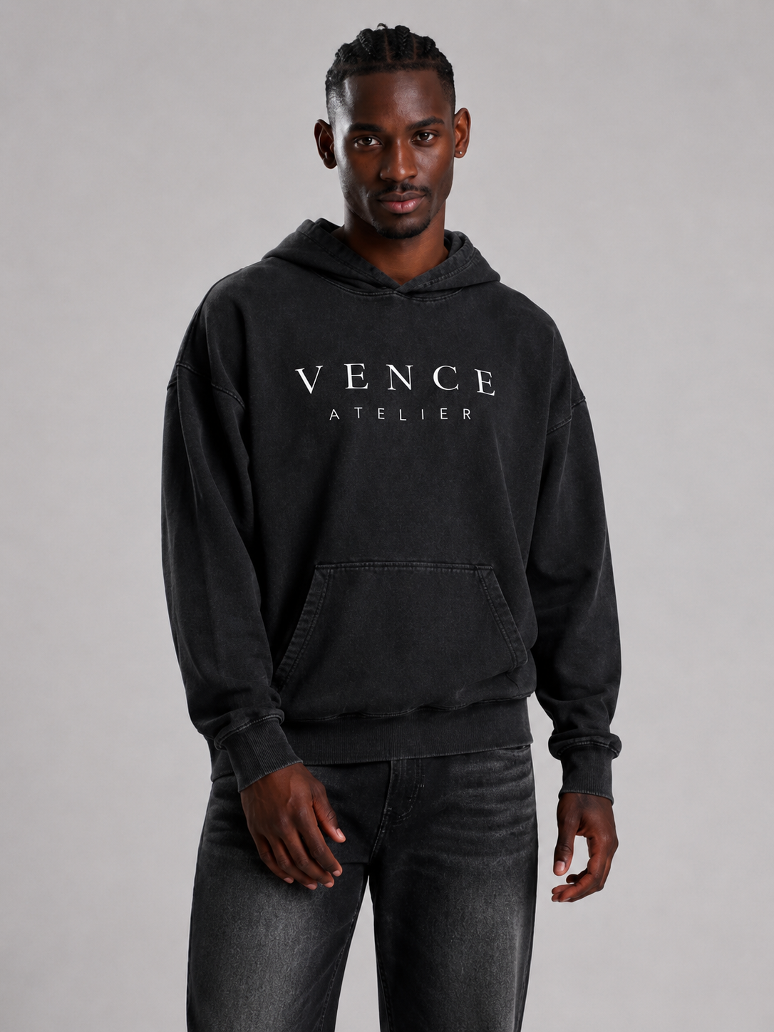 Black washed hoodie